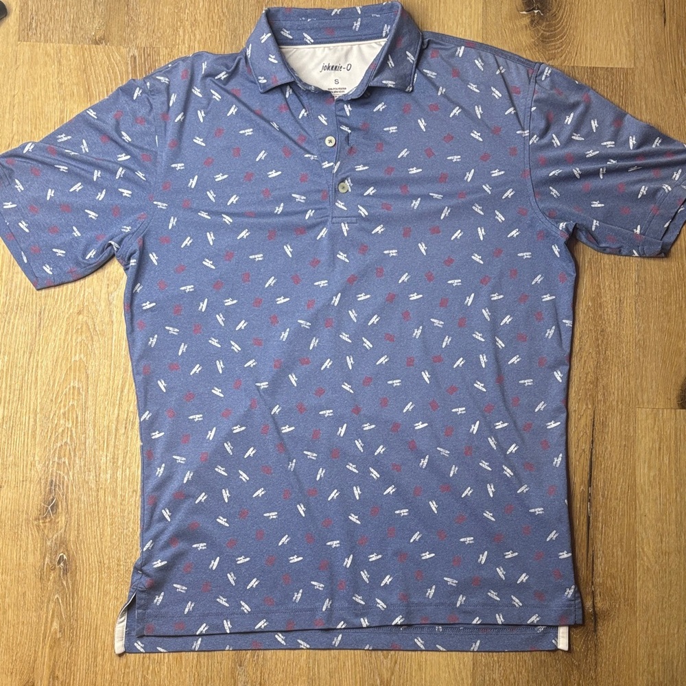 johnnie-O Blue and Red Surfer Polo Shirt